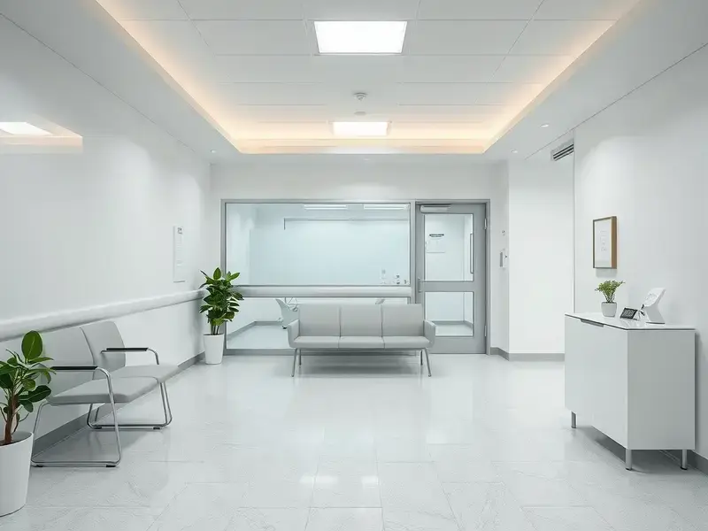 眼科クリニック待合室の抗菌床施工